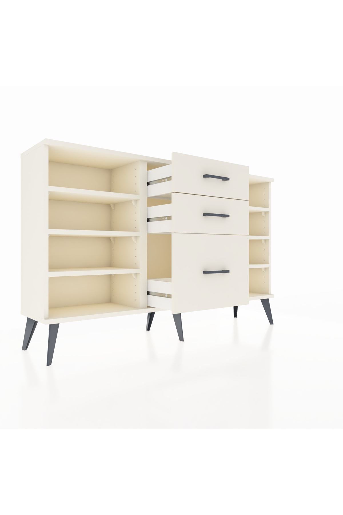 Arges Konsol 6 Raflı 3 Çekmeceli 132x30x83 - S144M012V04A