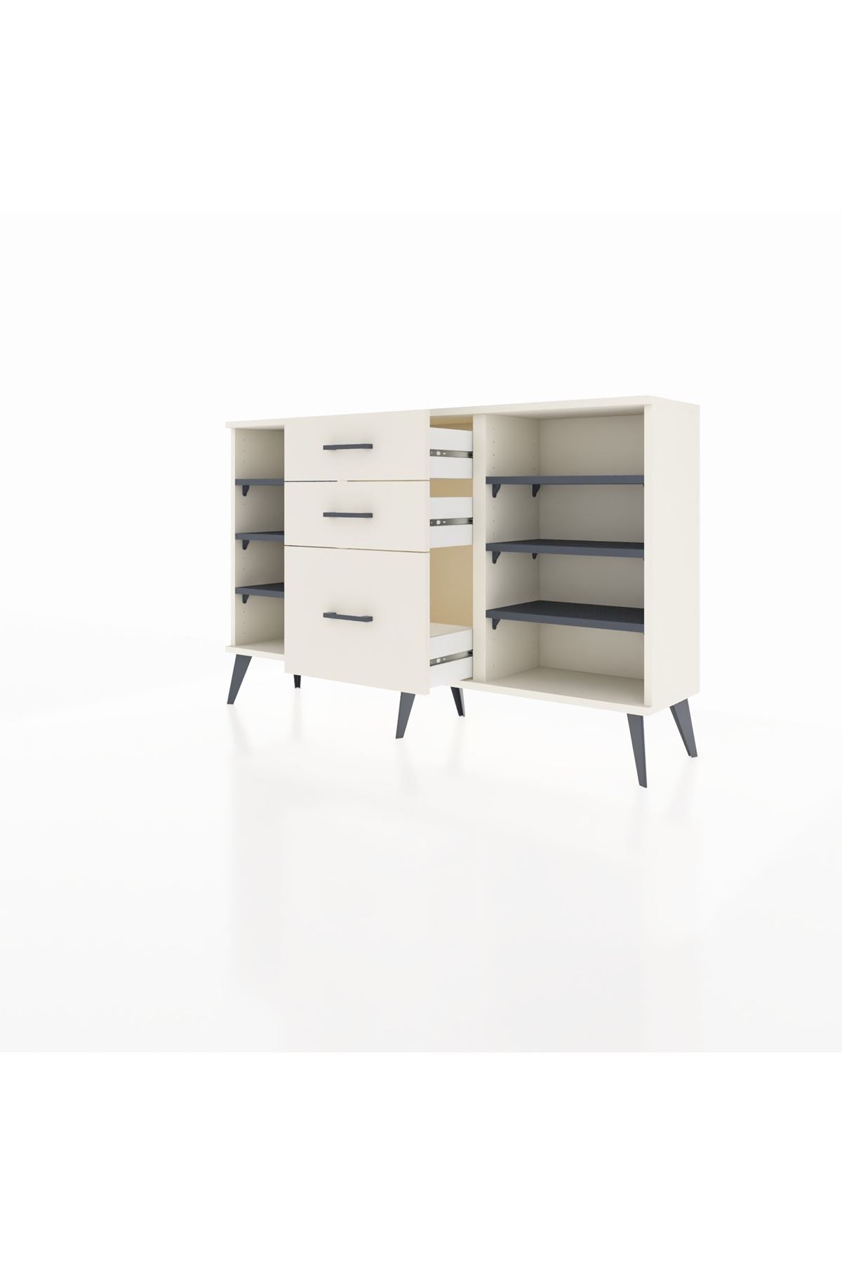 Arges Konsol 6 Raflı 3 Çekmeceli 132x30x83 - S144M012V07A