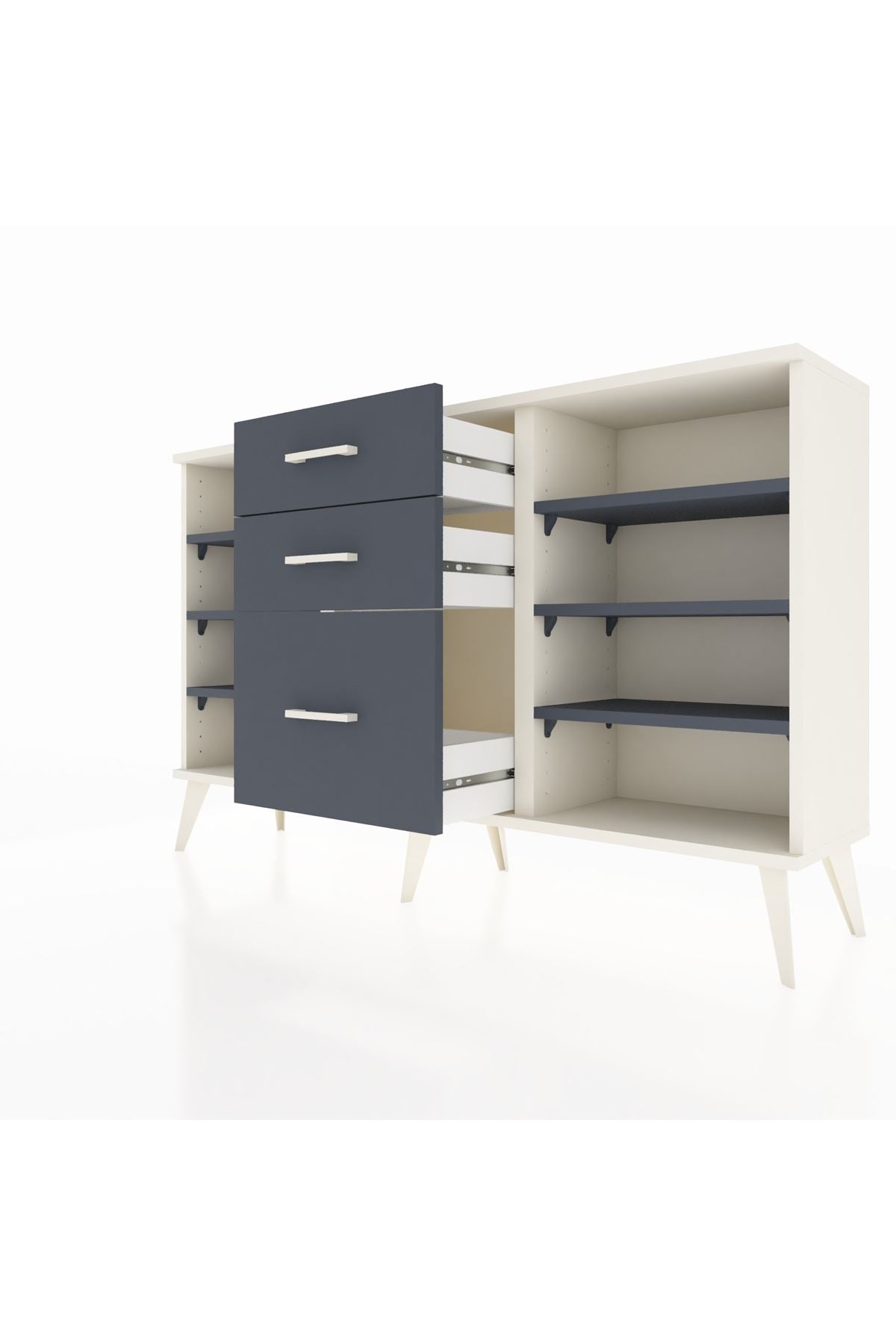 Arges Konsol 6 Raflı 3 Çekmeceli 132x30x83 - S144M012V08A