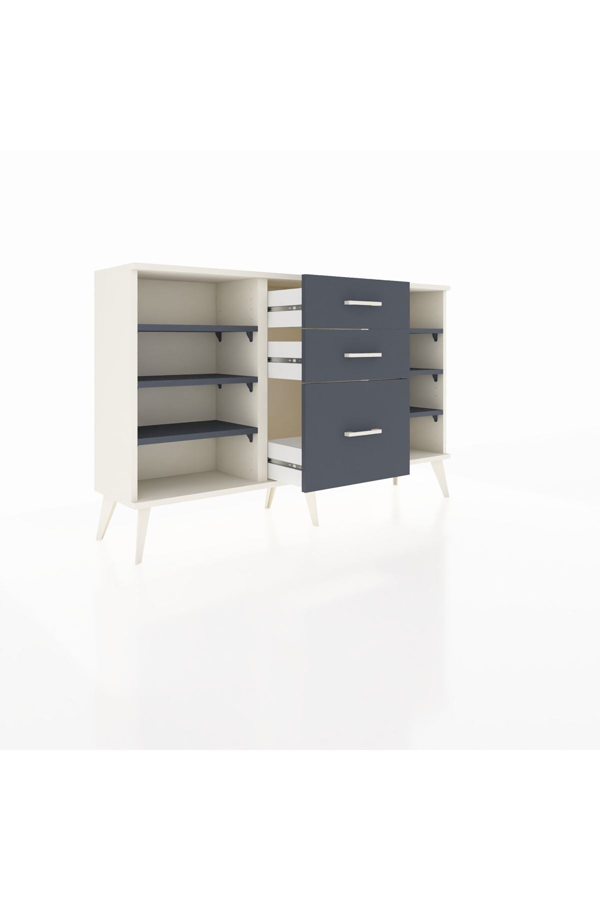Arges Konsol 6 Raflı 3 Çekmeceli 132x30x83 - S144M012V08A
