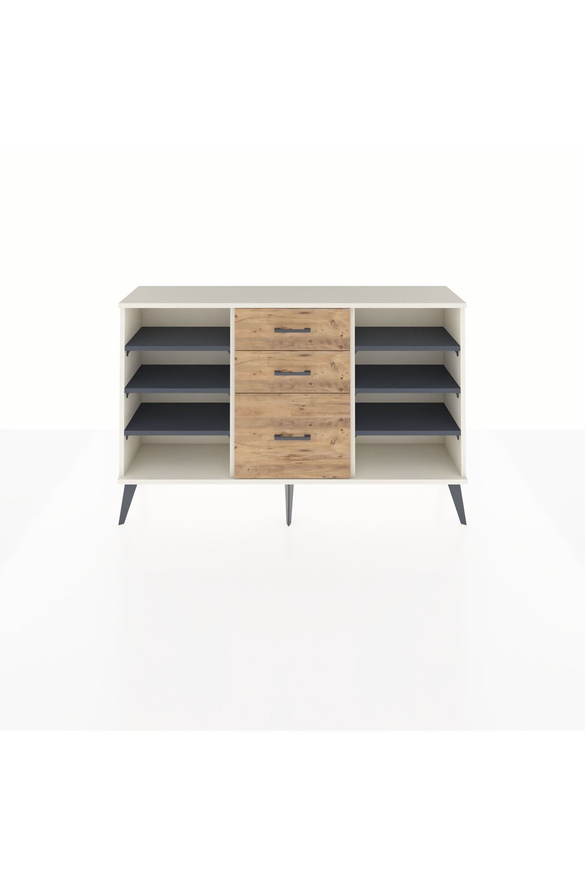 Arges Konsol 6 Raflı 3 Çekmeceli 132x30x83 - S144M012V09A