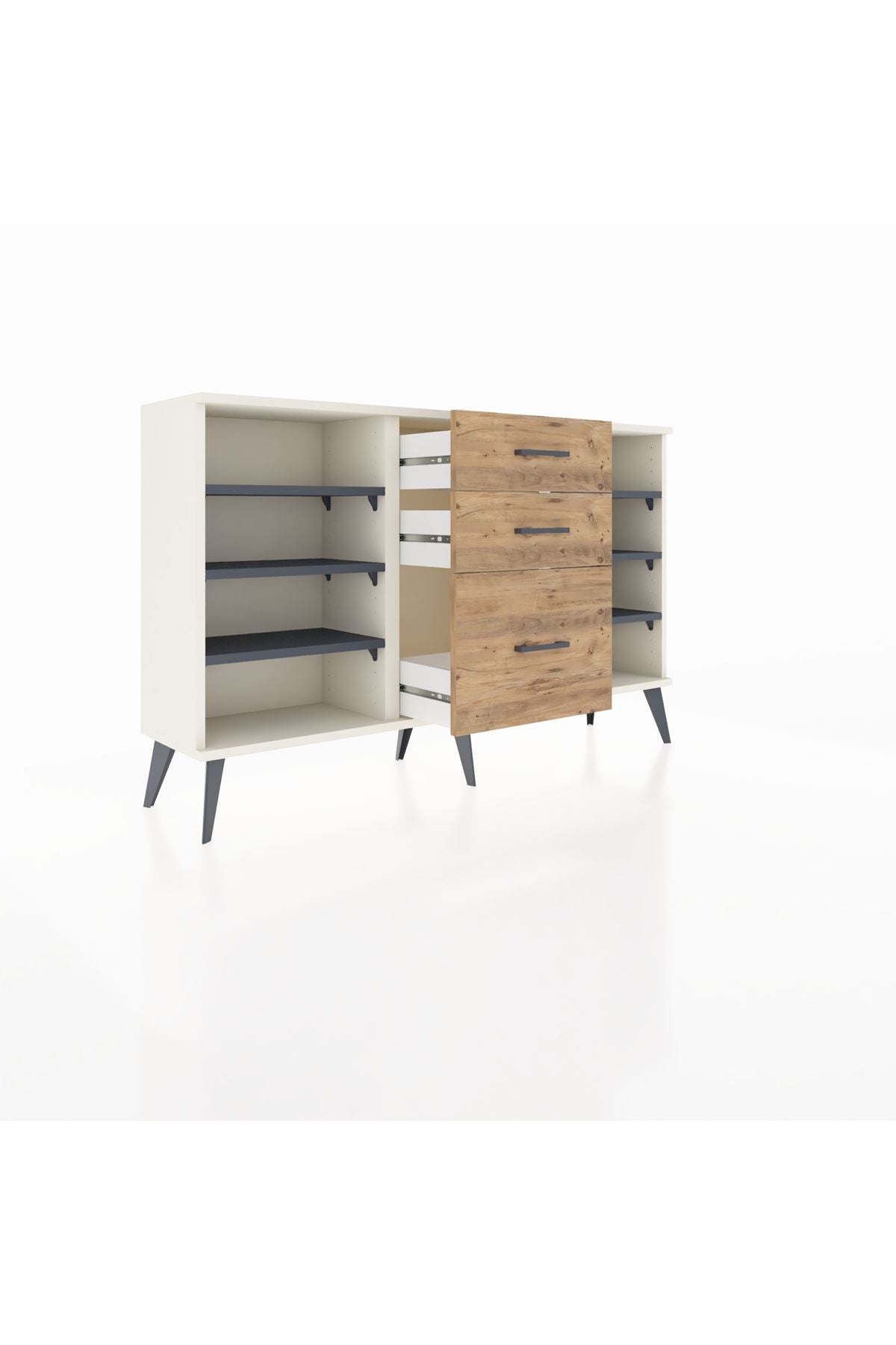 Arges Konsol 6 Raflı 3 Çekmeceli 132x30x83 - S144M012V09A