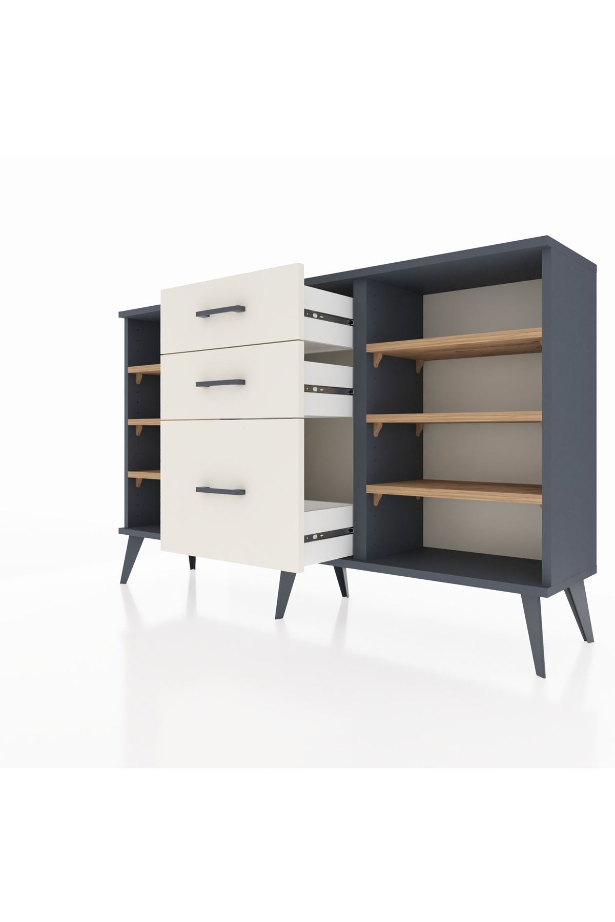 Arges Konsol 6 Raflı 3 Çekmeceli 132x30x83 - S144M012V10A