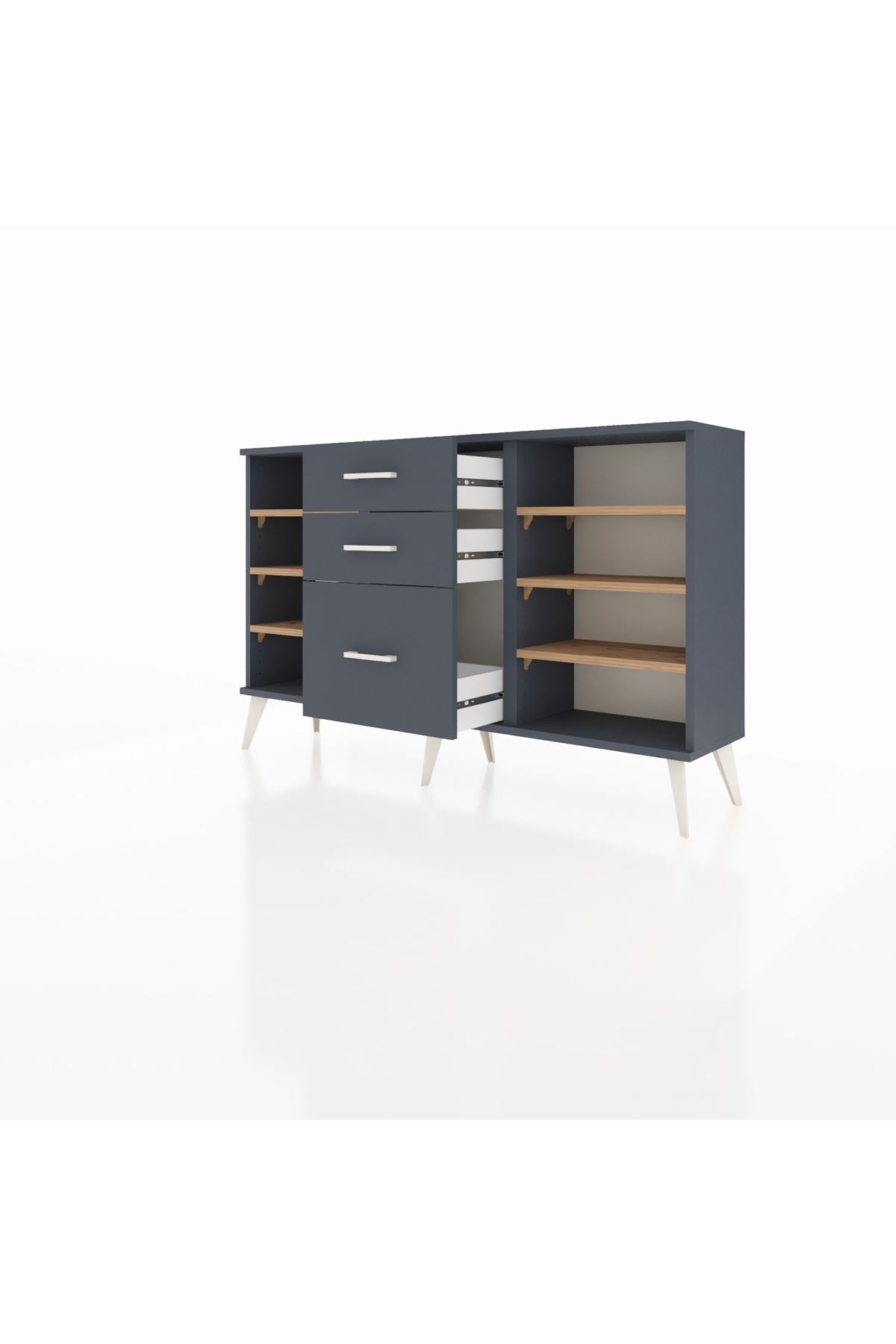 Arges Konsol 6 Raflı 3 Çekmeceli 132x30x83 - S144M012V11A
