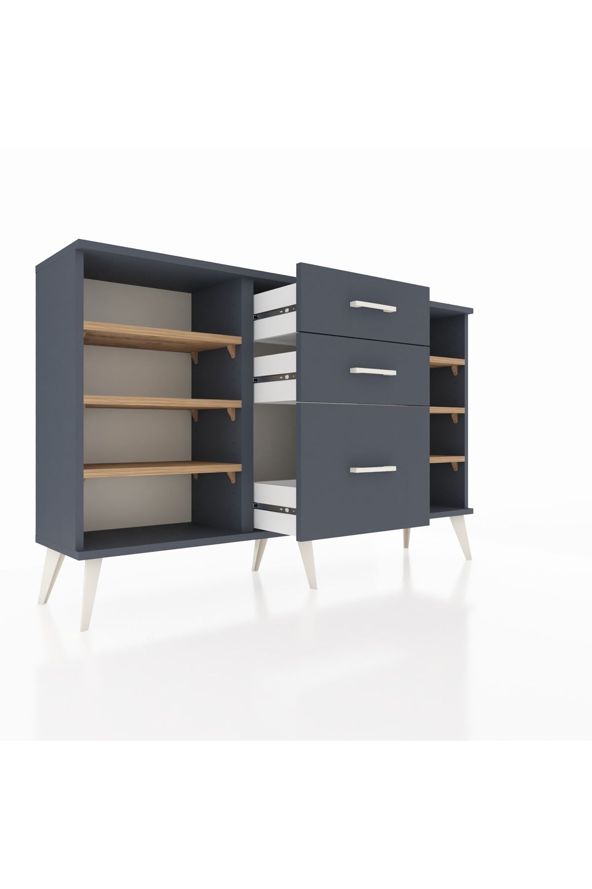 Arges Konsol 6 Raflı 3 Çekmeceli 132x30x83 - S144M012V11A