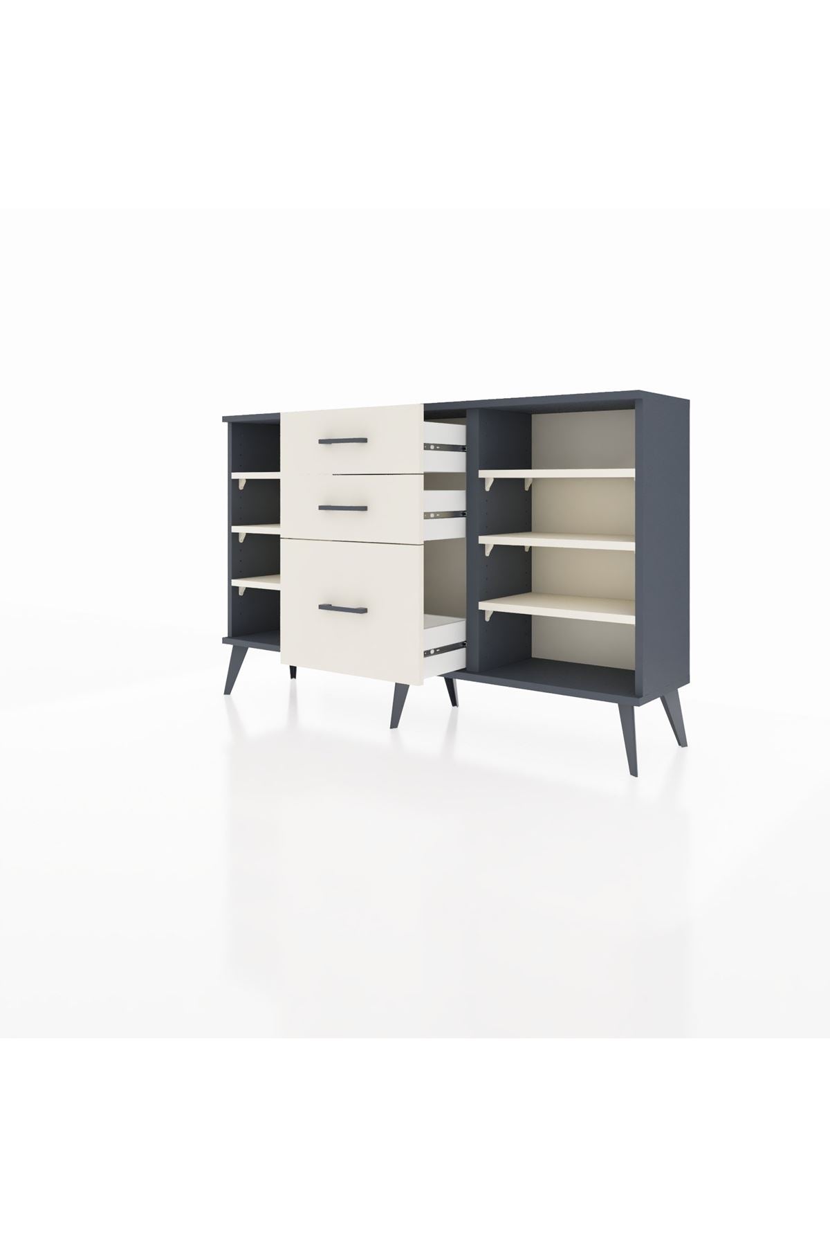 Arges Konsol 6 Raflı 3 Çekmeceli 132x30x83 - S144M012V13A