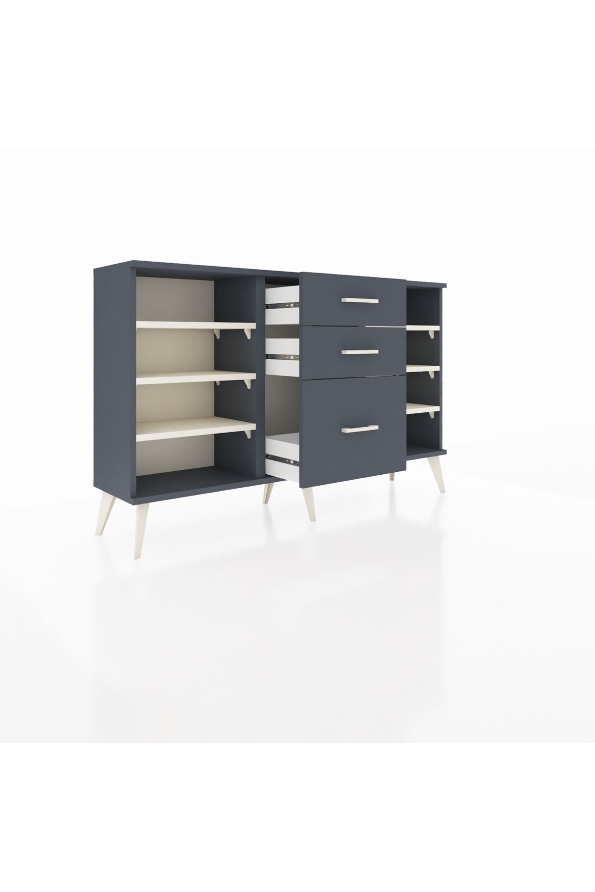 Arges Konsol 6 Raflı 3 Çekmeceli 132x30x83 - S144M012V14A