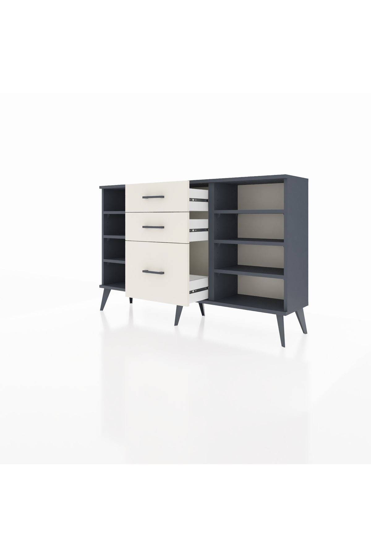 Arges Konsol 6 Raflı 3 Çekmeceli 132x30x83 - S144M012V16A