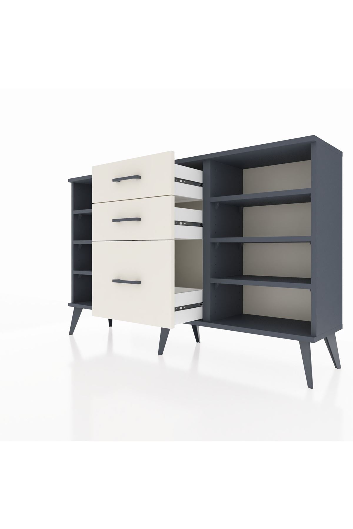 Arges Konsol 6 Raflı 3 Çekmeceli 132x30x83 - S144M012V16A