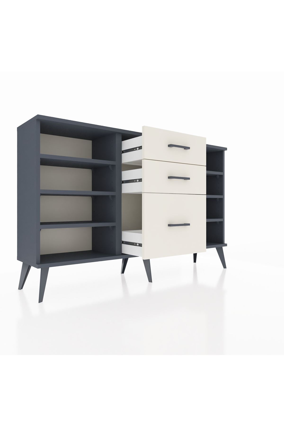 Arges Konsol 6 Raflı 3 Çekmeceli 132x30x83 - S144M012V16A