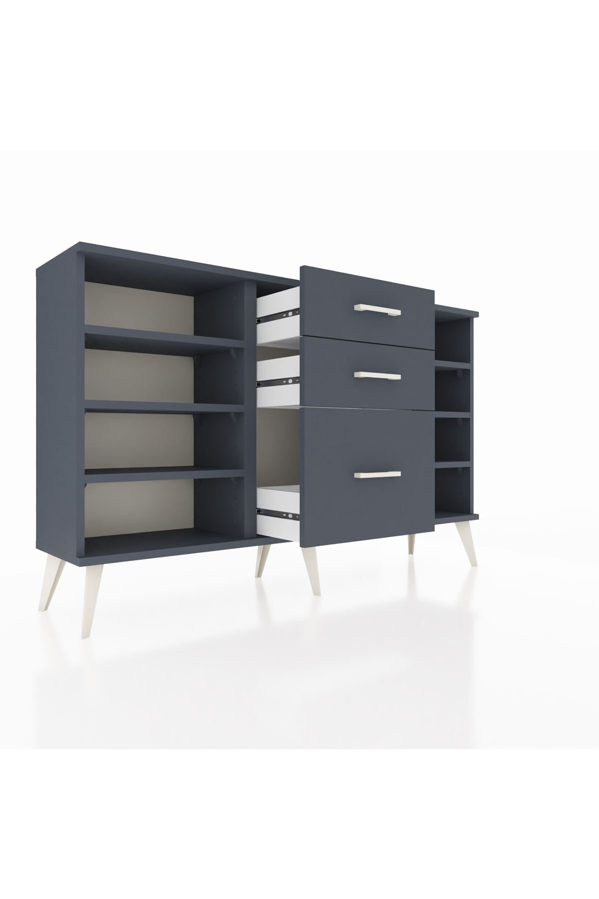 Arges Konsol 6 Raflı 3 Çekmeceli 132x30x83 - S144M012V17A