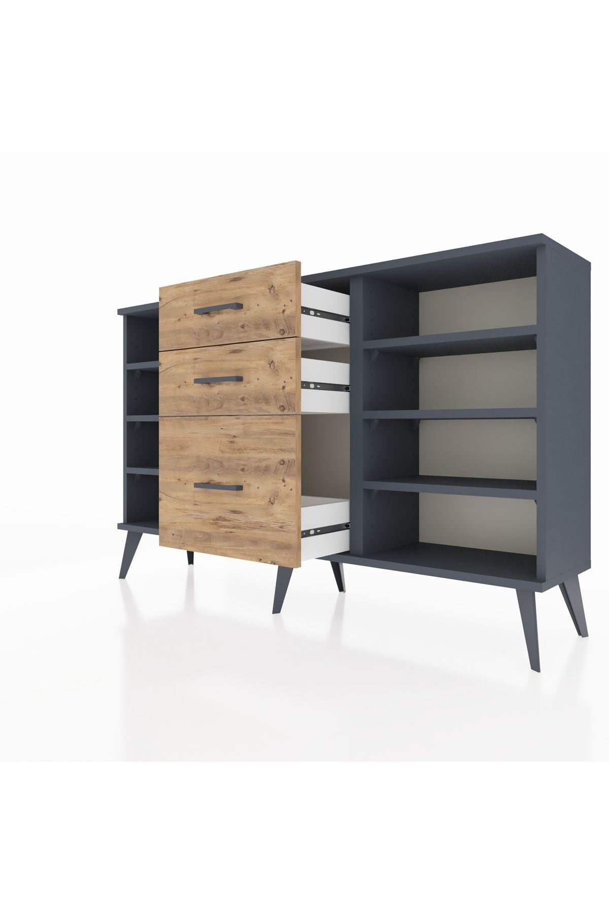 Arges Konsol 6 Raflı 3 Çekmeceli 132x30x83 - S144M012V18A