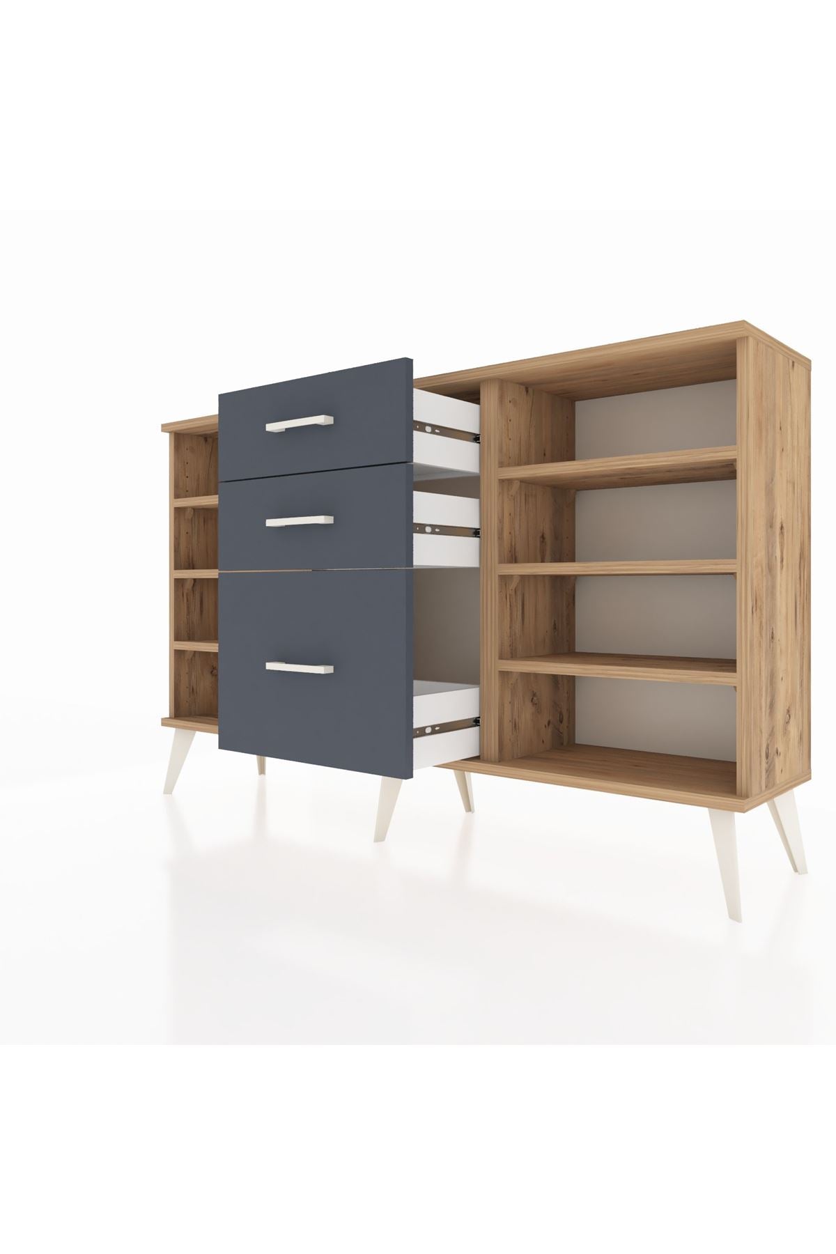 Arges Konsol 6 Raflı 3 Çekmeceli 132x30x83 - S144M012V20A