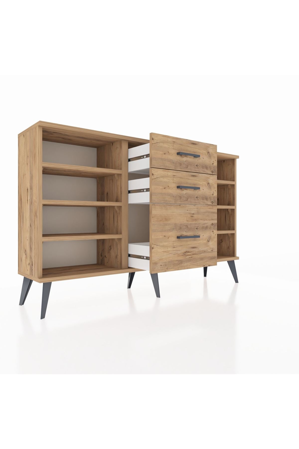 Arges Konsol 6 Raflı 3 Çekmeceli 132x30x83 - S144M012V21A
