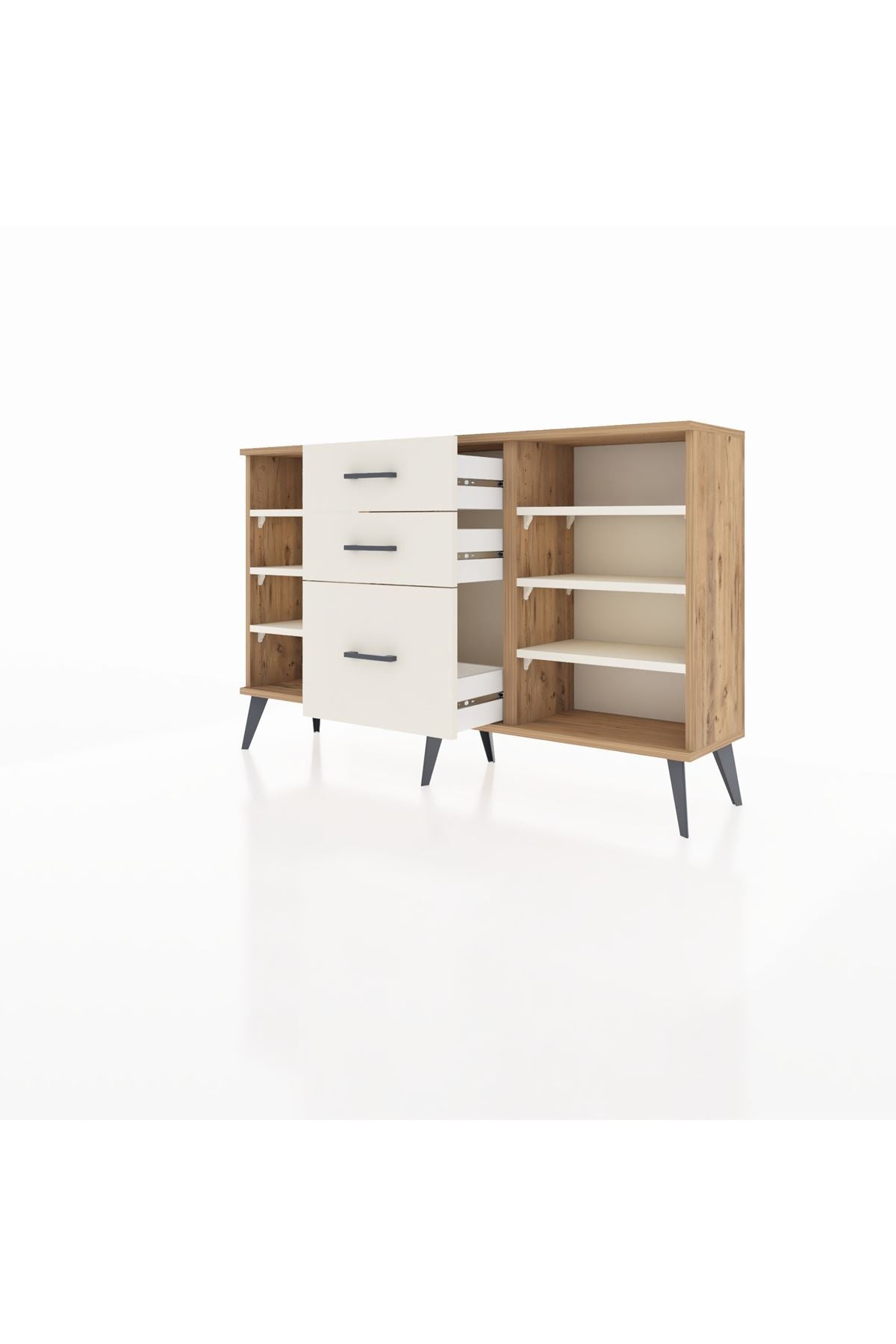 Arges Konsol 6 Raflı 3 Çekmeceli 132x30x83 - S144M012V22A