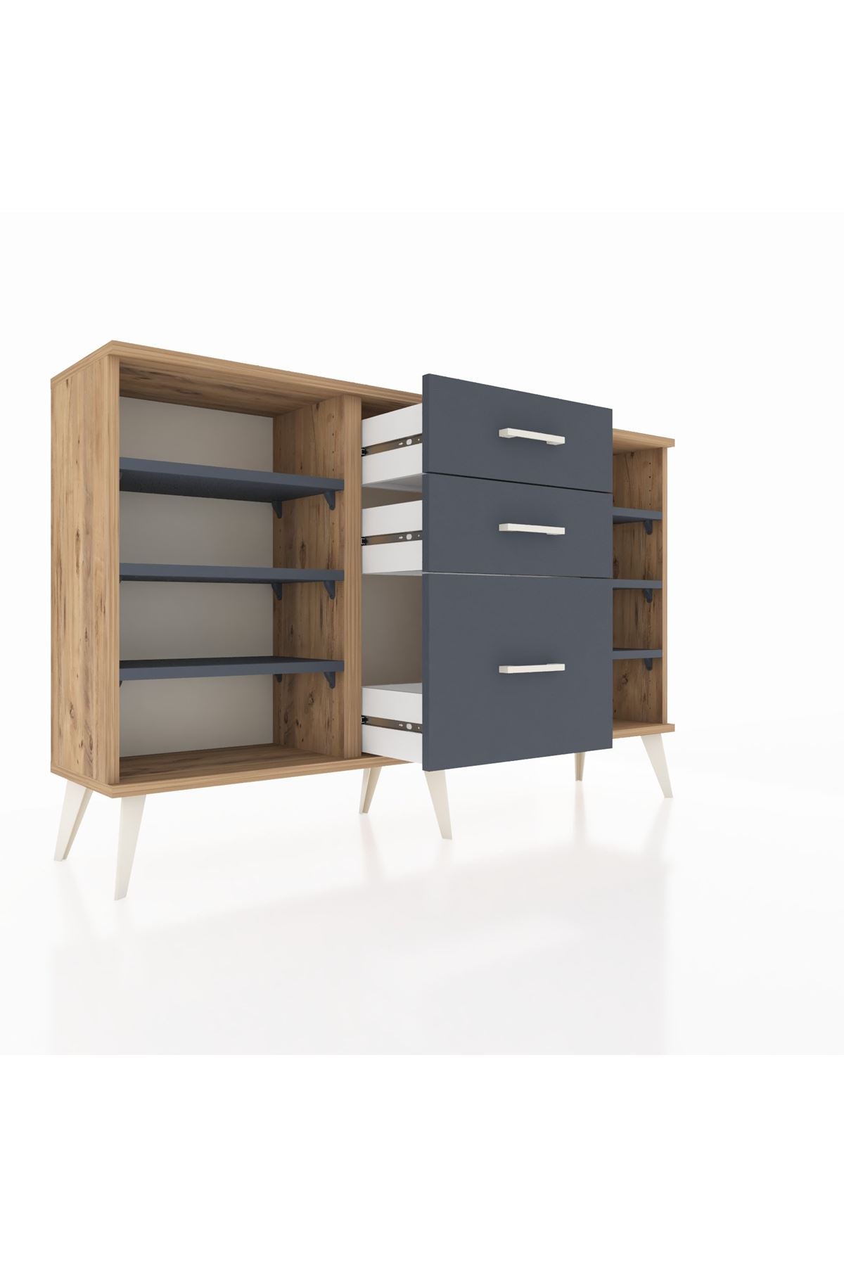 Arges Konsol 6 Raflı 3 Çekmeceli 132x30x83 - S144M012V26A