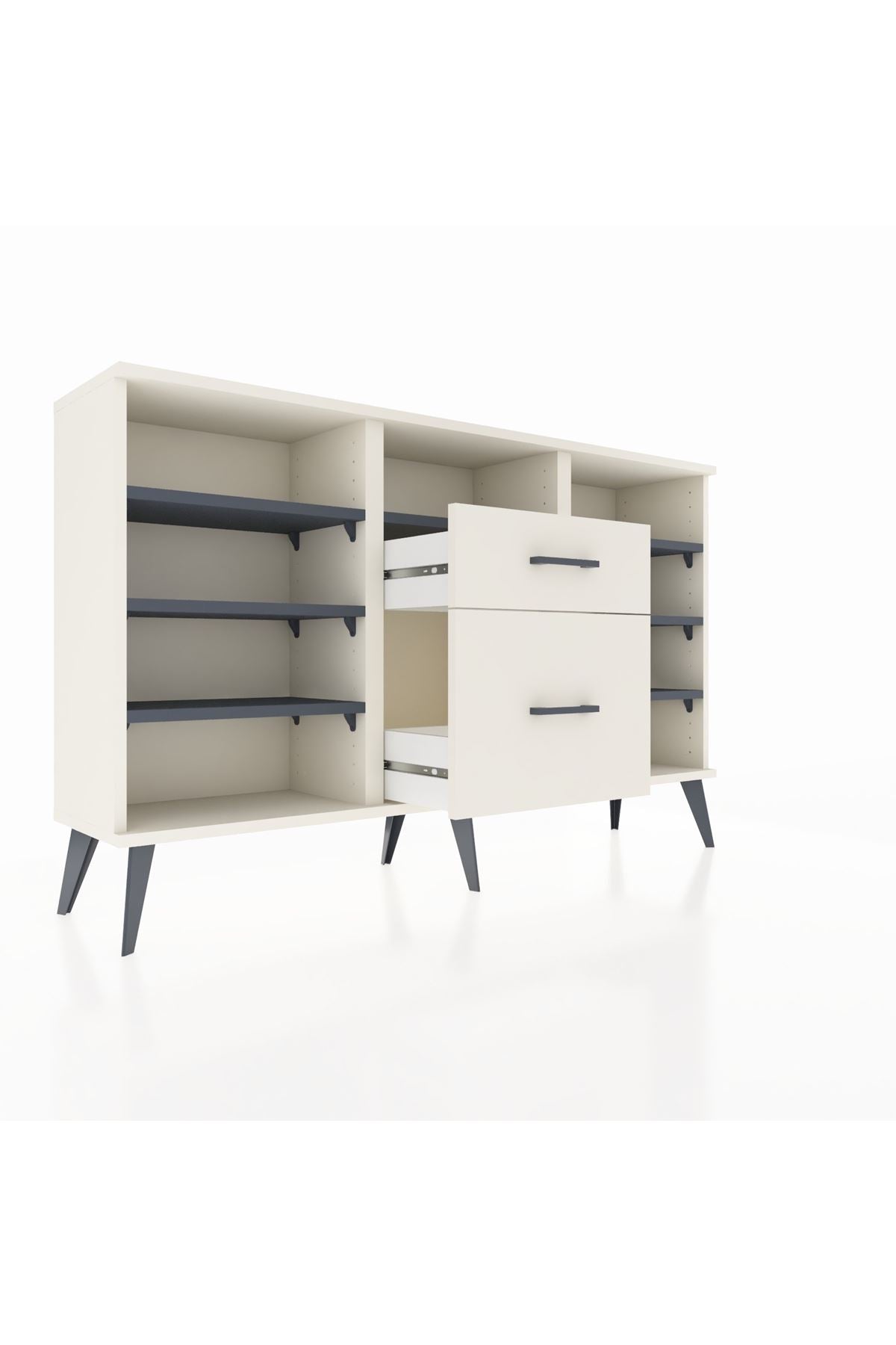 Arges Konsol 7 Raflı 2 Çekmeceli 132x30x83 - S144M013V07A