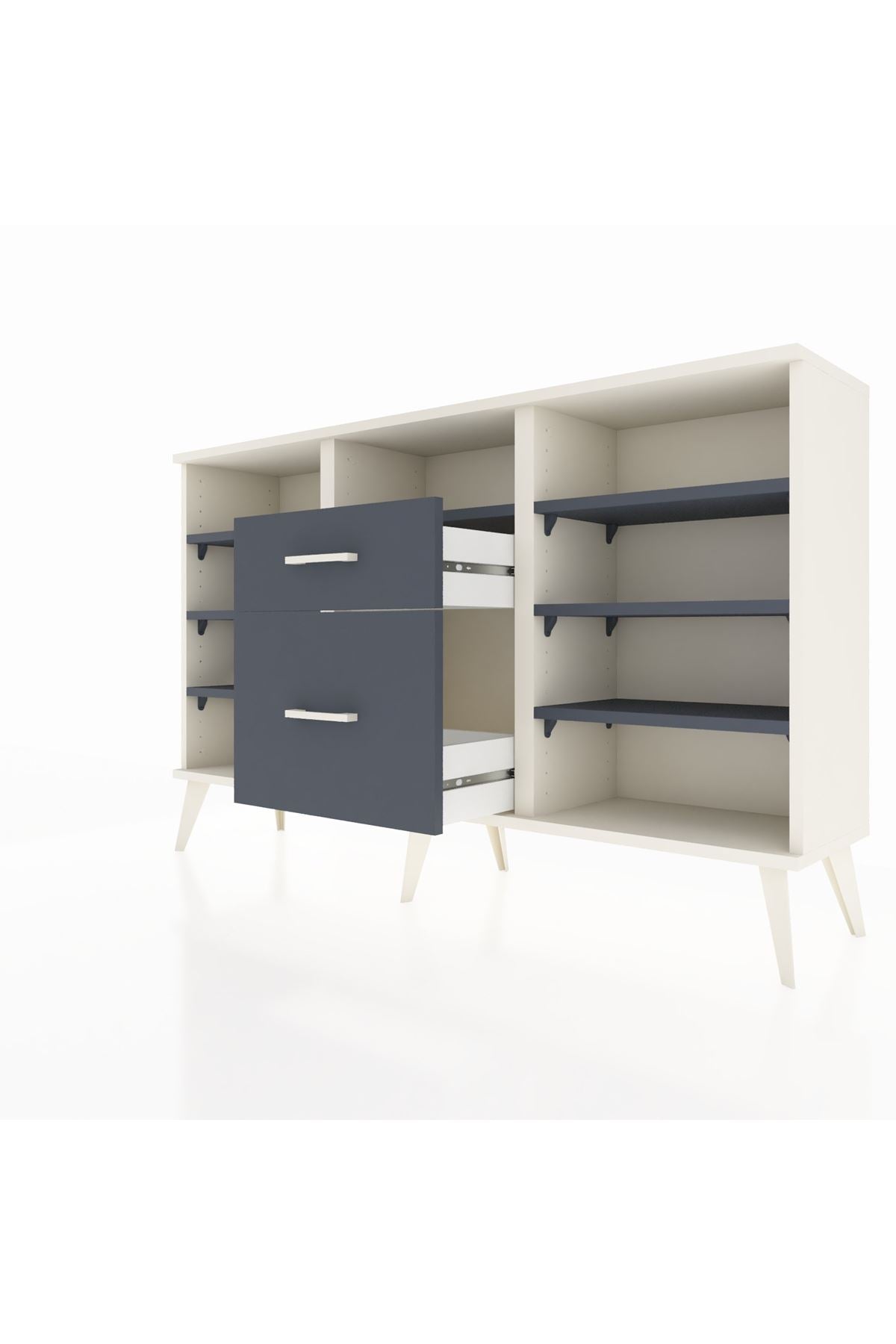 Arges Konsol 7 Raflı 2 Çekmeceli 132x30x83 - S144M013V08A