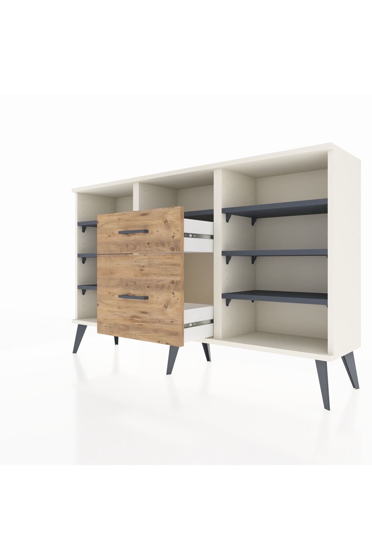 Arges Konsol 7 Raflı 2 Çekmeceli 132x30x83 - S144M013V09A