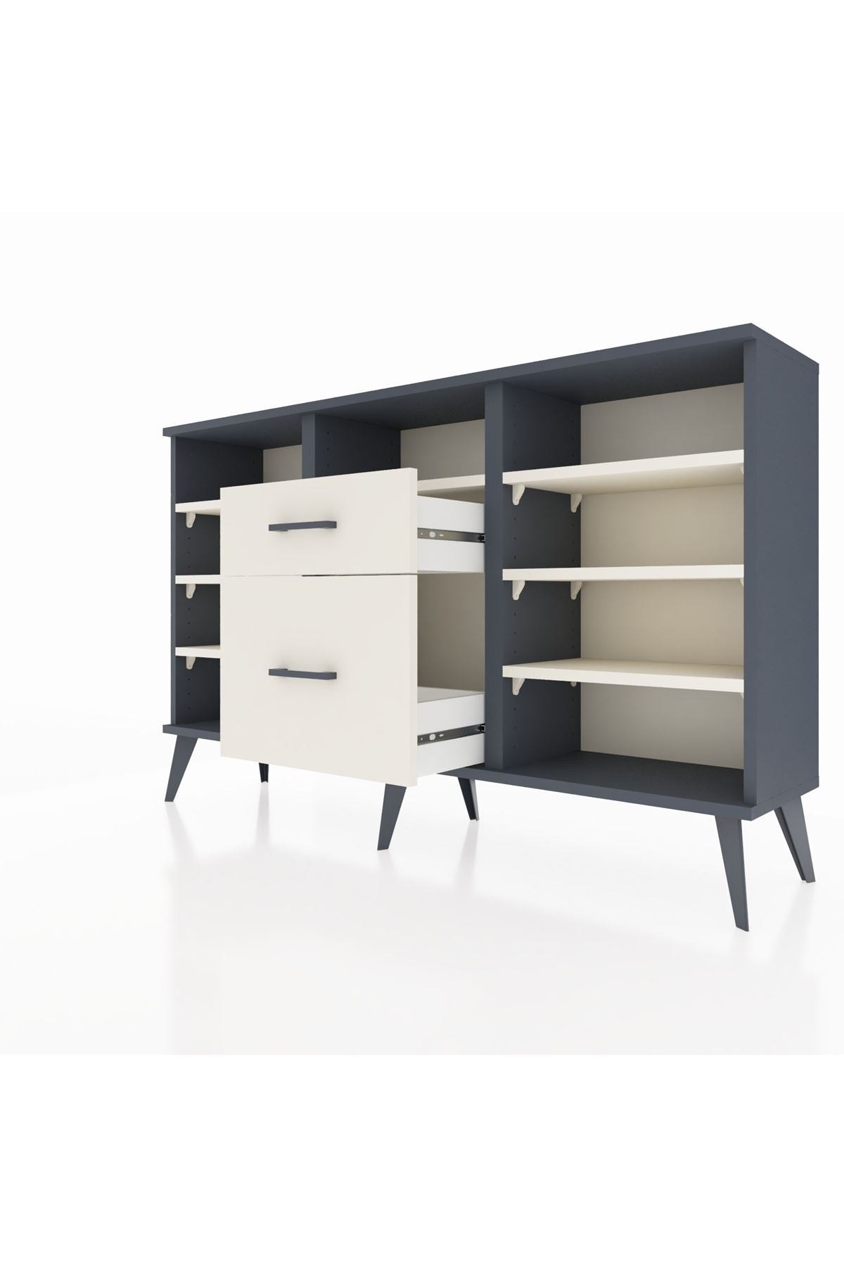 Arges Konsol 7 Raflı 2 Çekmeceli 132x30x83 - S144M013V13A