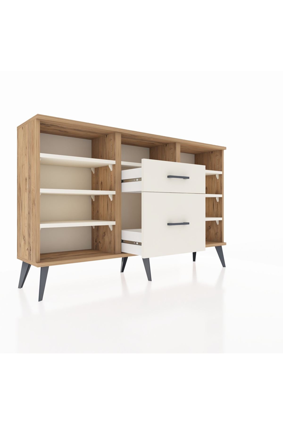 Arges Konsol 7 Raflı 2 Çekmeceli 132x30x83 - S144M013V22A