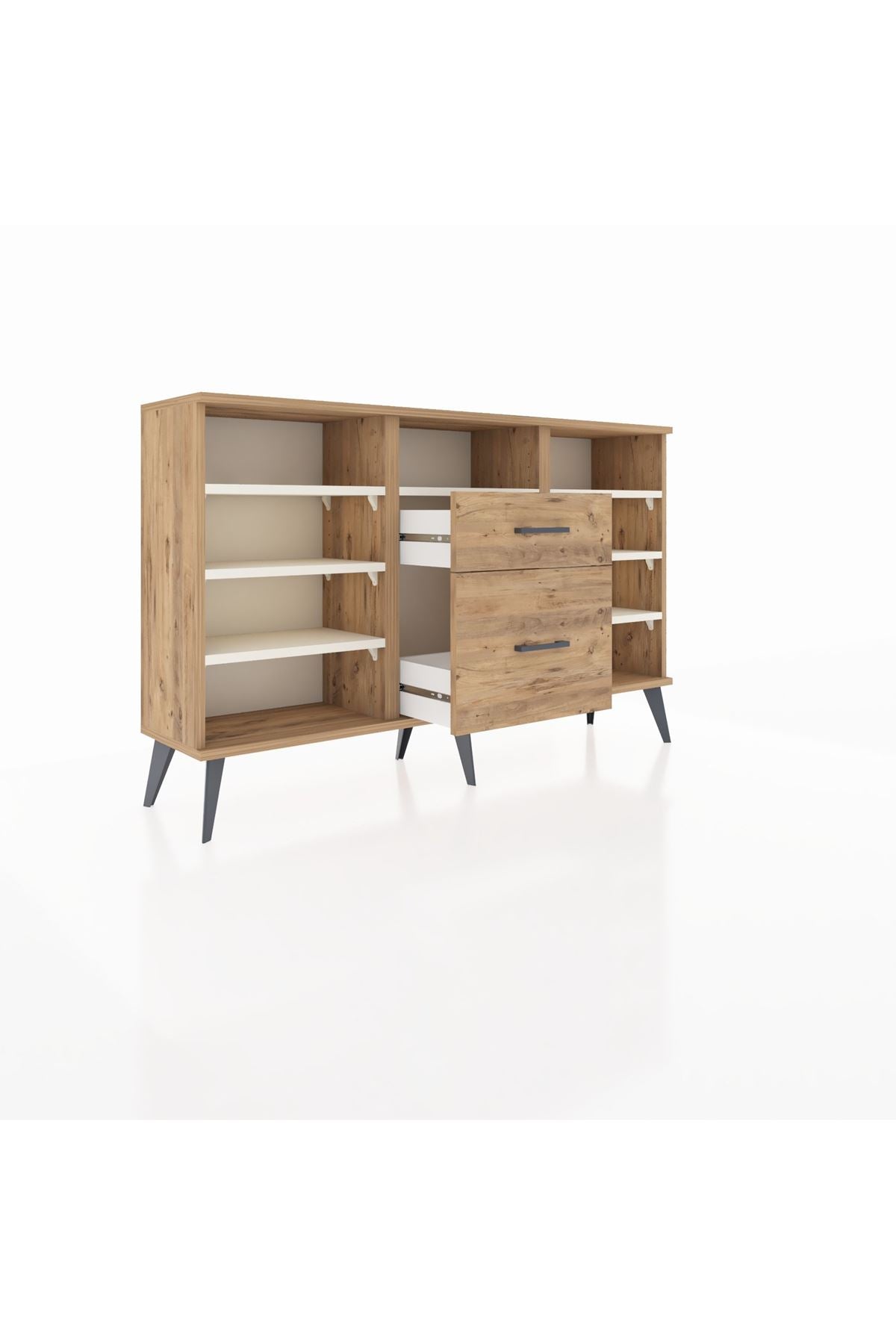 Arges Konsol 7 Raflı 2 Çekmeceli 132x30x83 - S144M013V24A