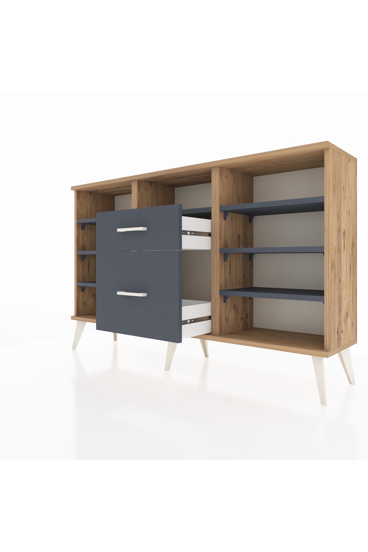 Arges Konsol 7 Raflı 2 Çekmeceli 132x30x83 - S144M013V26A