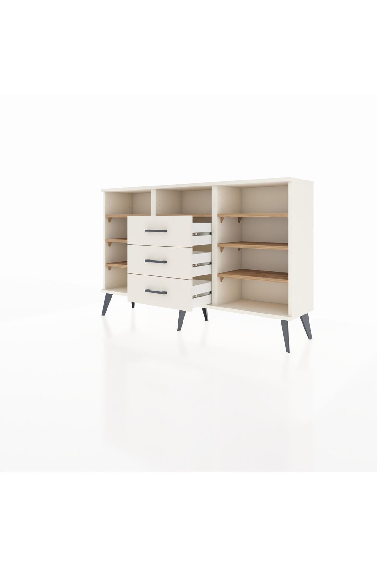 Arges Konsol 7 Raflı 3 Çekmeceli 132x30x83 - S144M014V01A