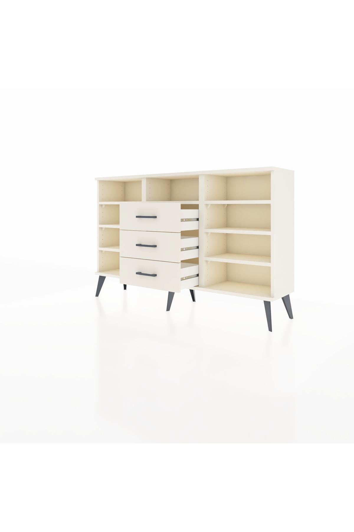 Arges Konsol 7 Raflı 3 Çekmeceli 132x30x83 - S144M014V04A
