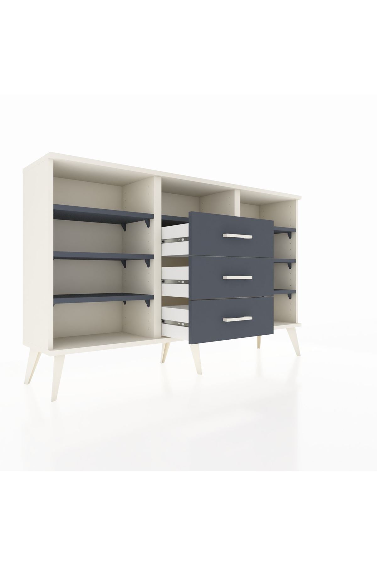 Arges Konsol 7 Raflı 3 Çekmeceli 132x30x83 - S144M014V08A