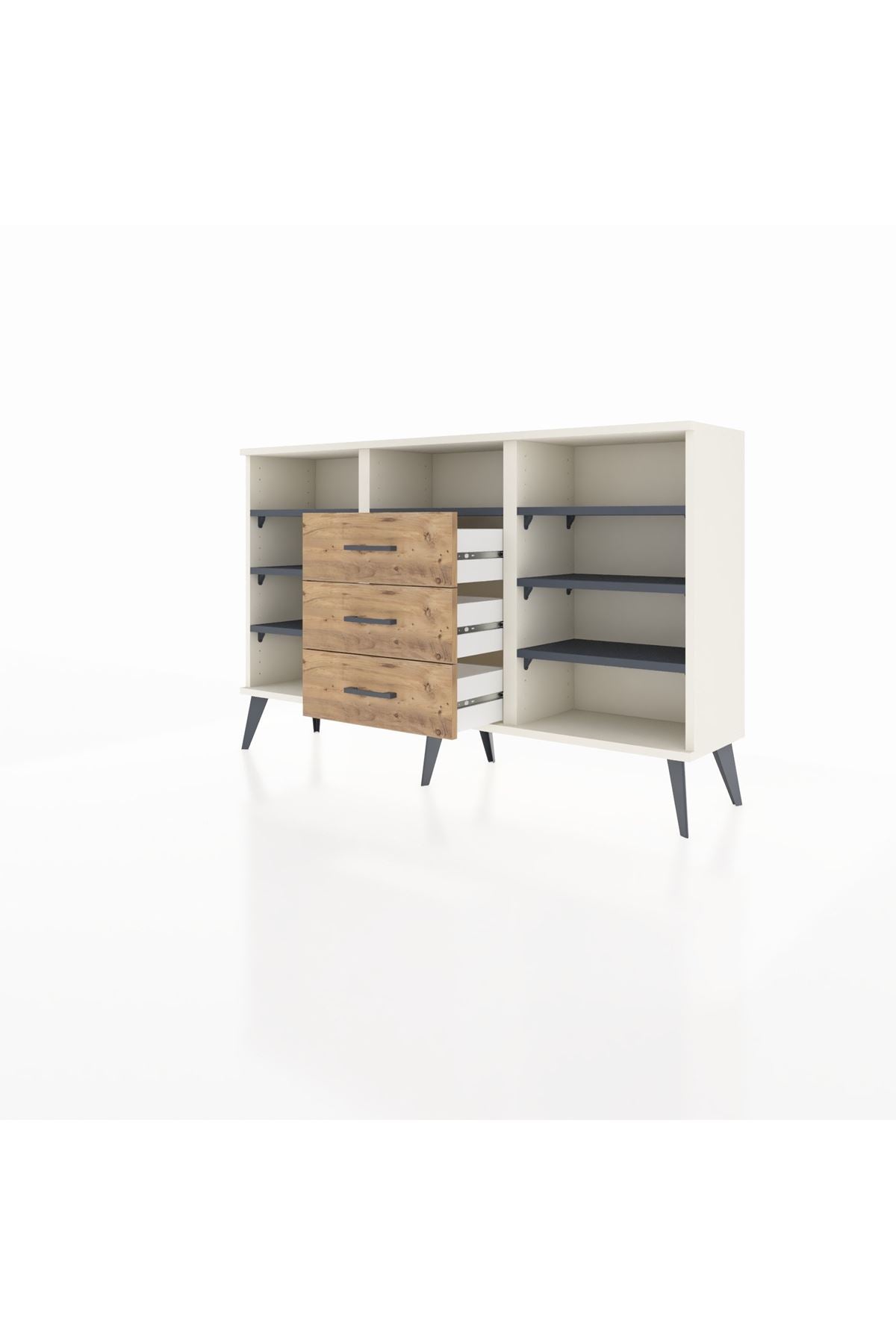Arges Konsol 7 Raflı 3 Çekmeceli 132x30x83 - S144M014V09A