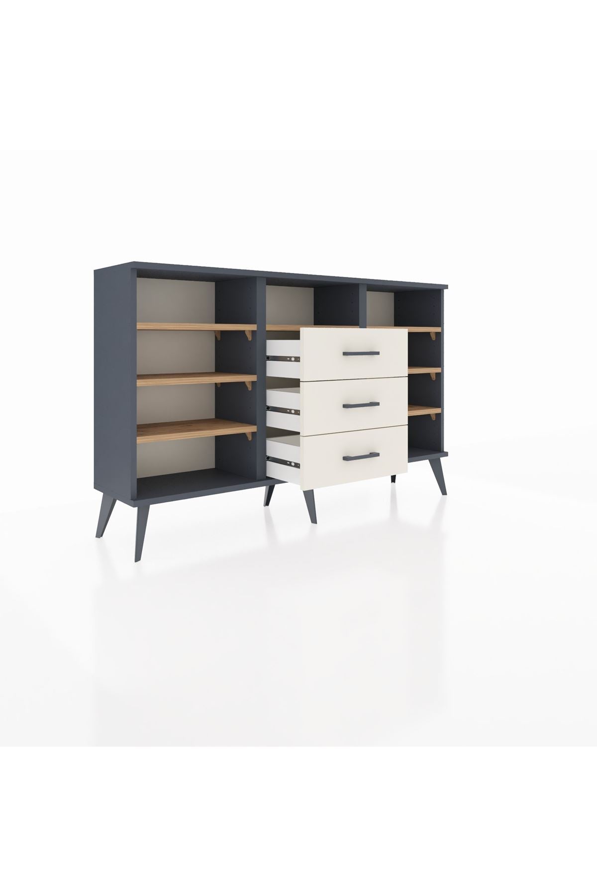 Arges Konsol 7 Raflı 3 Çekmeceli 132x30x83 - S144M014V10A