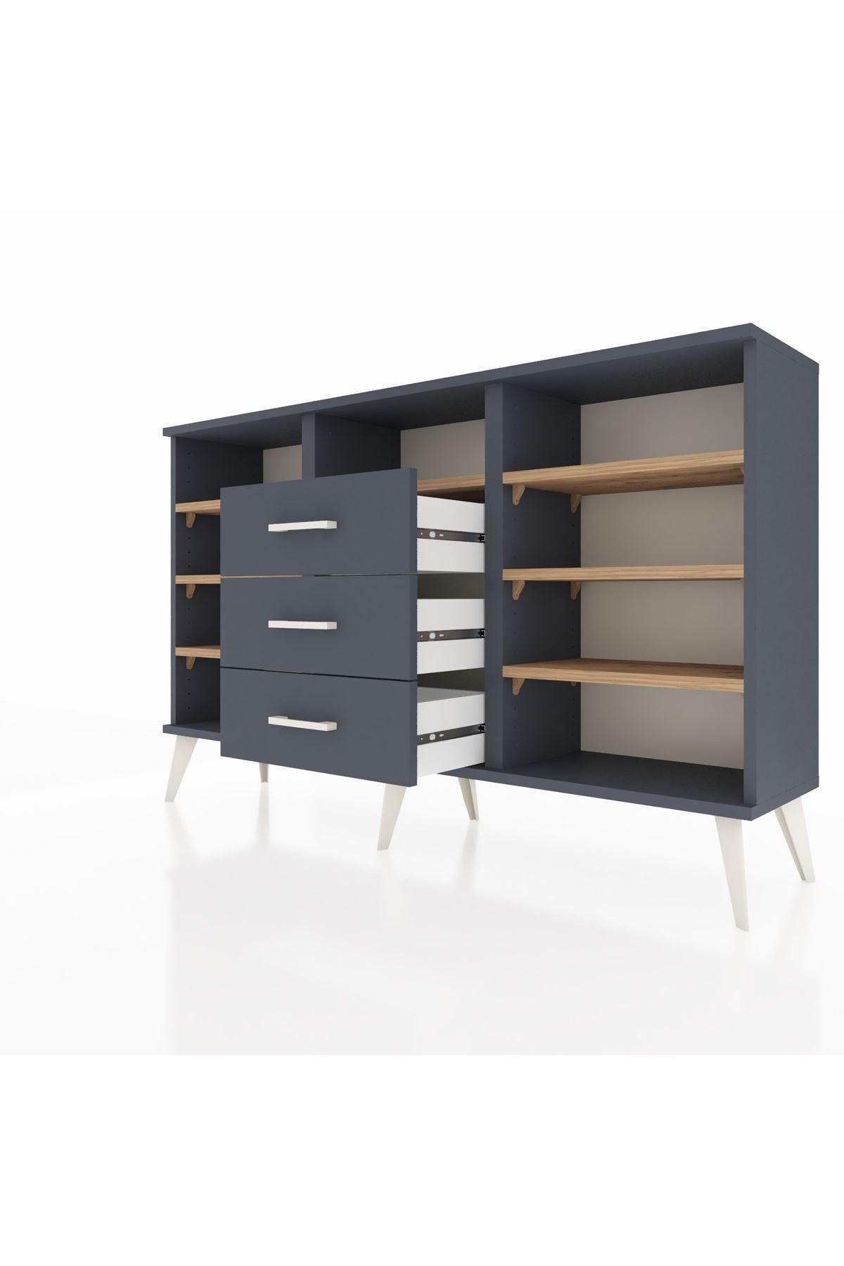 Arges Konsol 7 Raflı 3 Çekmeceli 132x30x83 - S144M014V11A