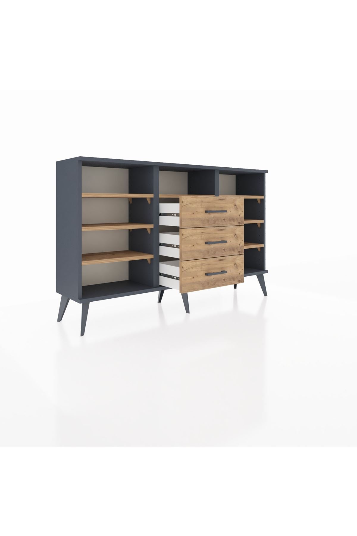 Arges Konsol 7 Raflı 3 Çekmeceli 132x30x83 - S144M014V12A