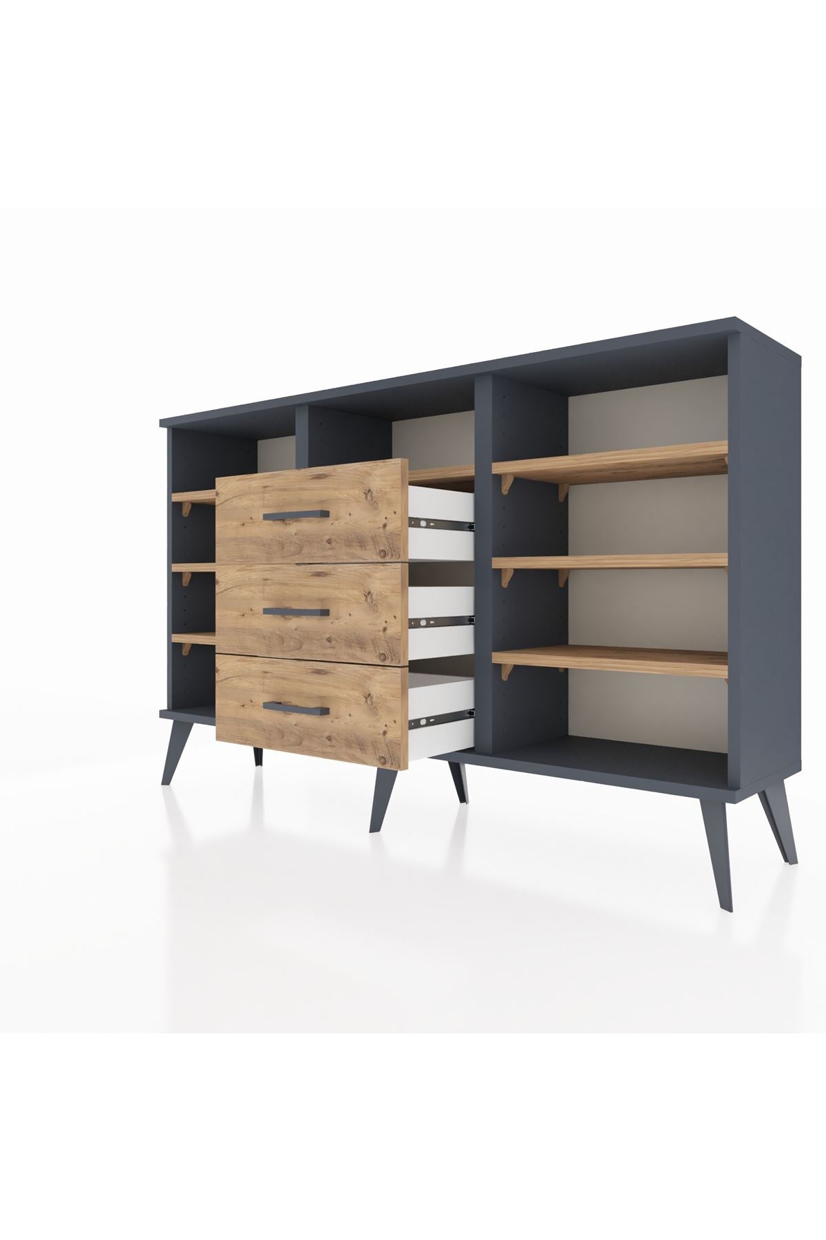 Arges Konsol 7 Raflı 3 Çekmeceli 132x30x83 - S144M014V12A