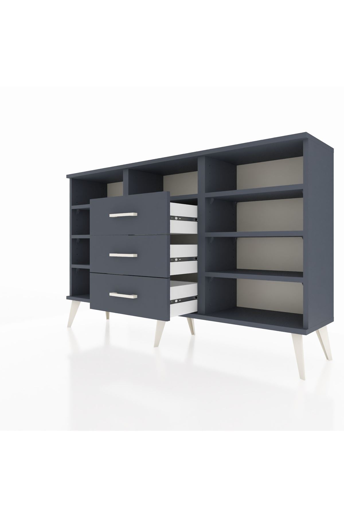 Arges Konsol 7 Raflı 3 Çekmeceli 132x30x83 - S144M014V17A