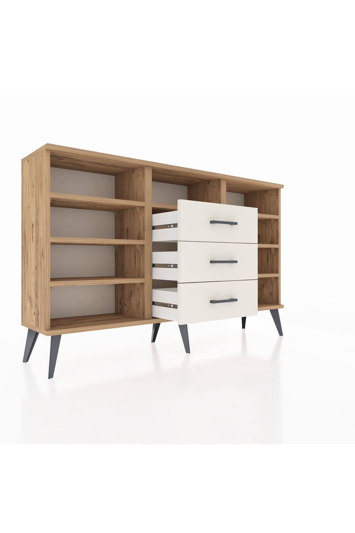 Arges Konsol 7 Raflı 3 Çekmeceli 132x30x83 - S144M014V19A