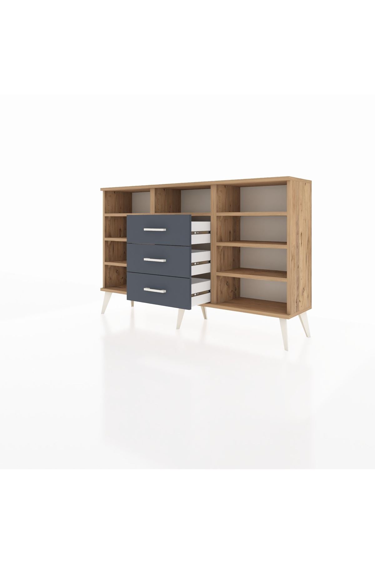 Arges Konsol 7 Raflı 3 Çekmeceli 132x30x83 - S144M014V20A