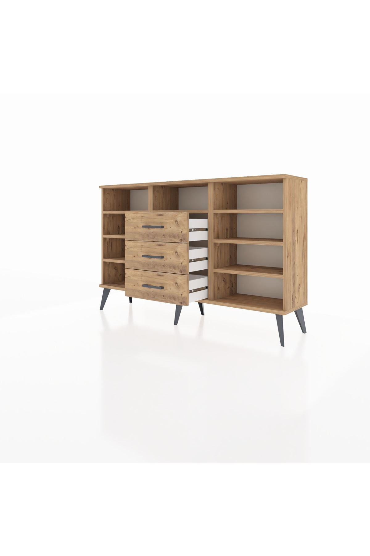 Arges Konsol 7 Raflı 3 Çekmeceli 132x30x83 - S144M014V21A