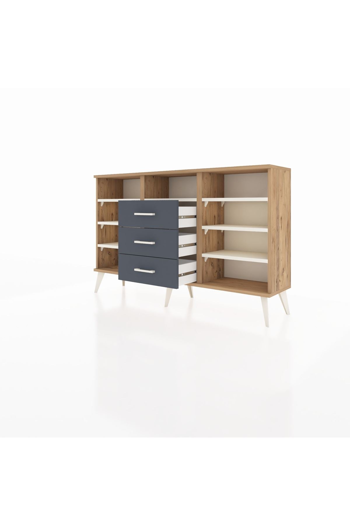 Arges Konsol 7 Raflı 3 Çekmeceli 132x30x83 - S144M014V23A