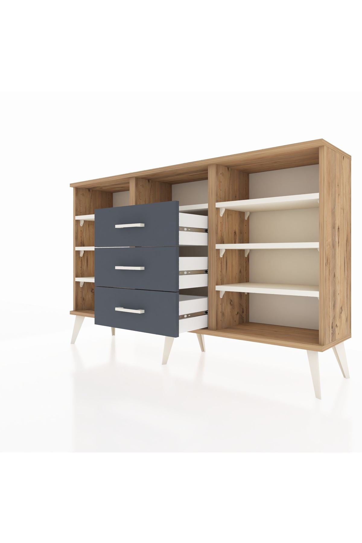Arges Konsol 7 Raflı 3 Çekmeceli 132x30x83 - S144M014V23A