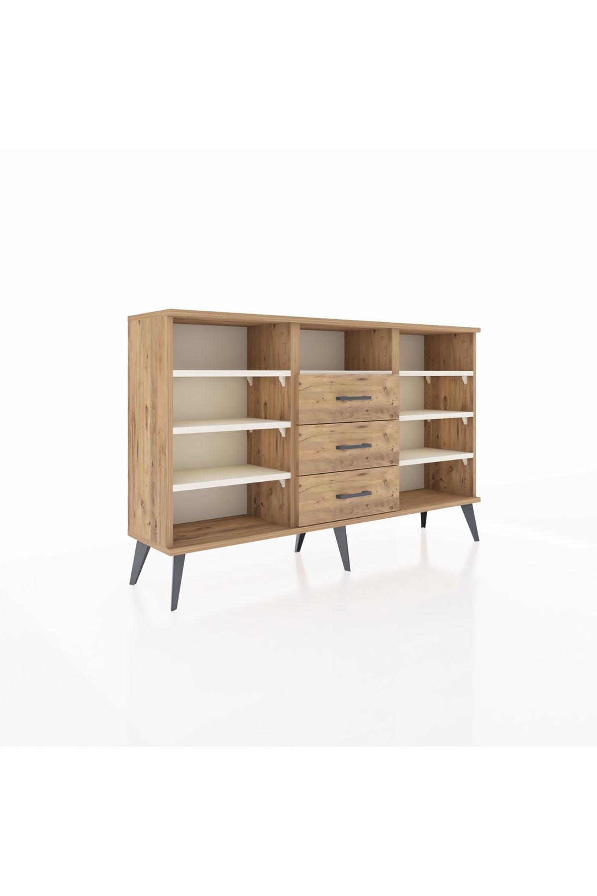 Arges Konsol 7 Raflı 3 Çekmeceli 132x30x83 - S144M014V24A