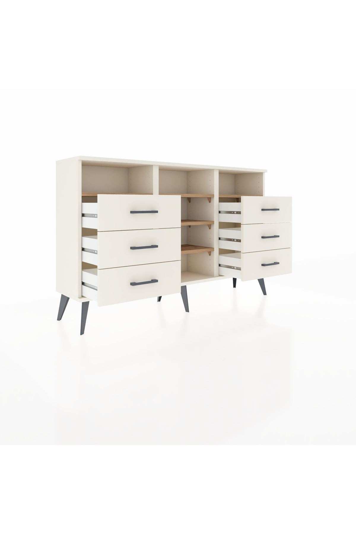 Arges Konsol 5 Raflı 6 Çekmeceli 132x30x83 - S144M015V01A