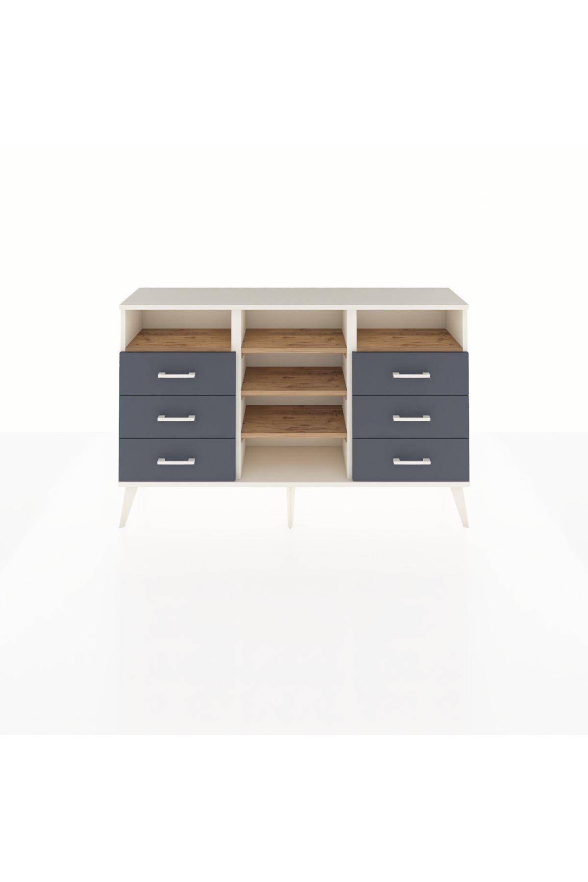 Arges Konsol 5 Raflı 6 Çekmeceli 132x30x83 - S144M015V02A