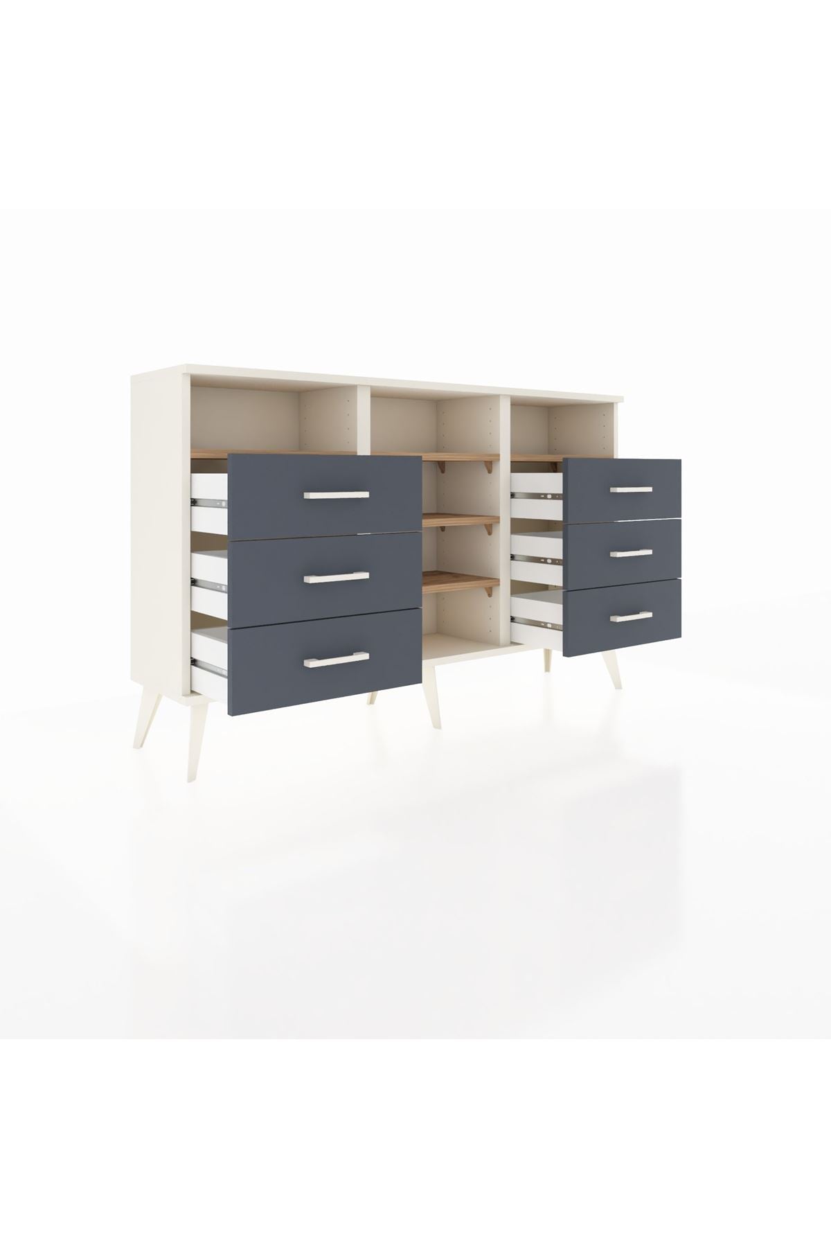 Arges Konsol 5 Raflı 6 Çekmeceli 132x30x83 - S144M015V02A