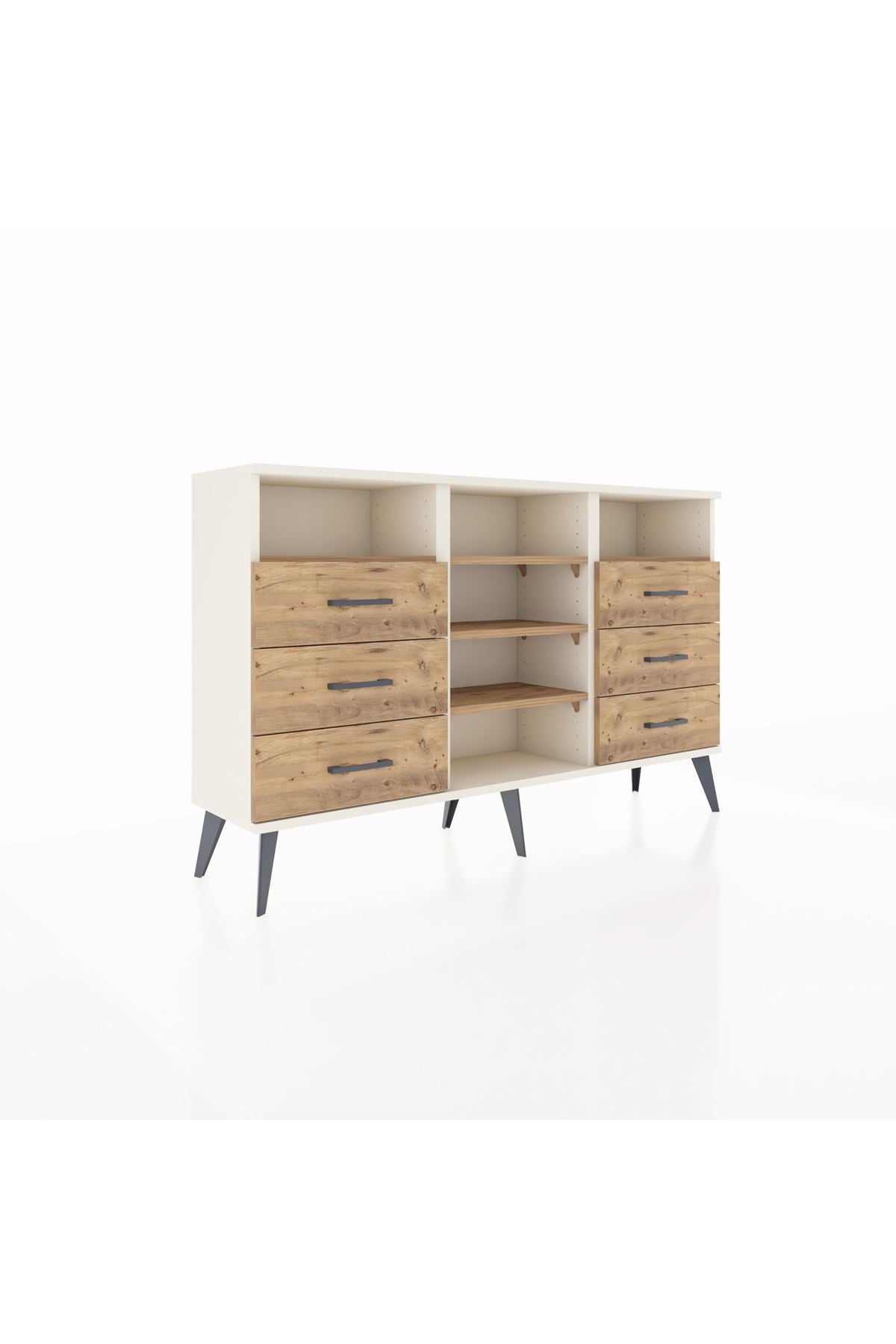 Arges Konsol 5 Raflı 6 Çekmeceli 132x30x83 - S144M015V03A