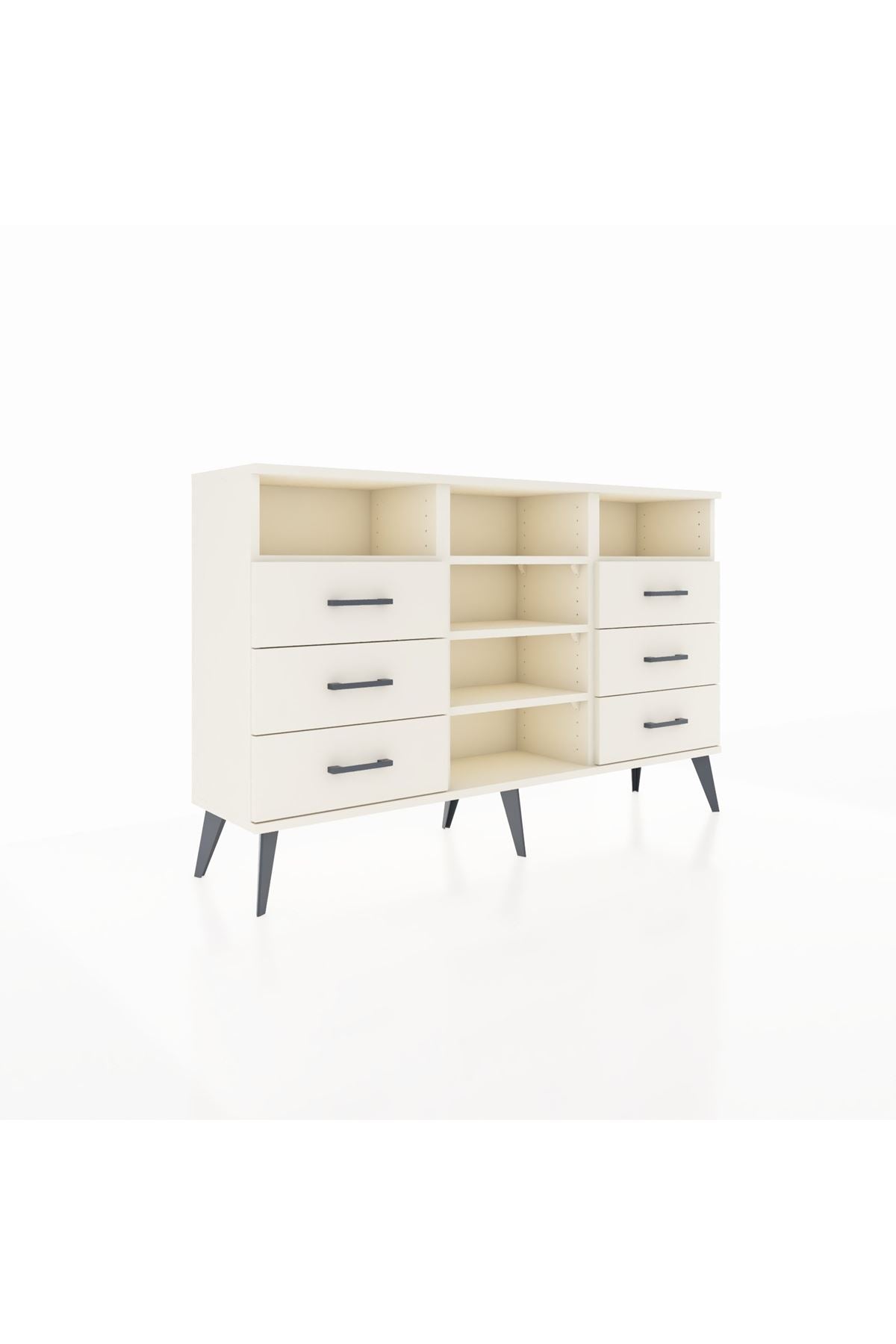 Arges Konsol 5 Raflı 6 Çekmeceli 132x30x83 - S144M015V04A