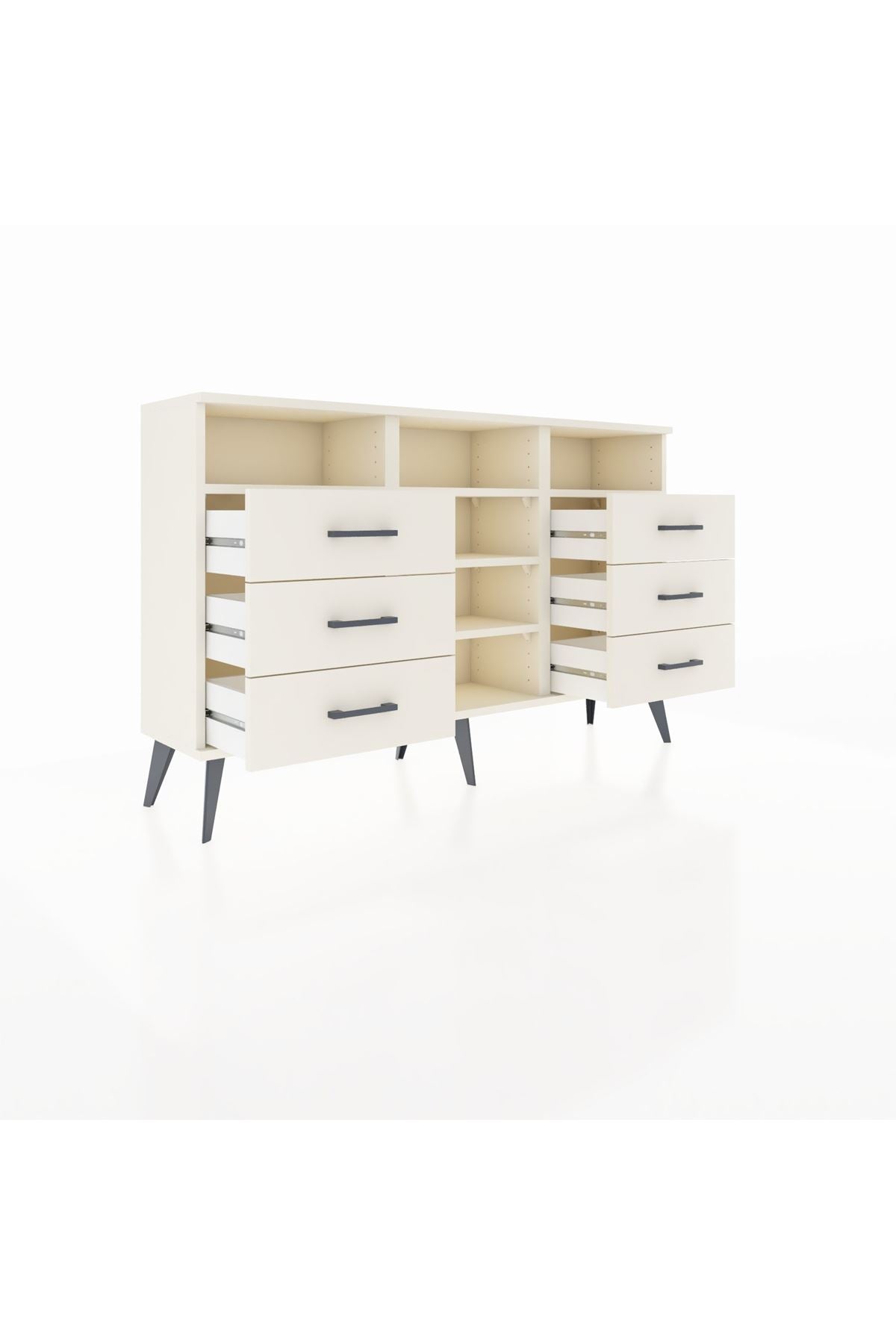 Arges Konsol 5 Raflı 6 Çekmeceli 132x30x83 - S144M015V04A