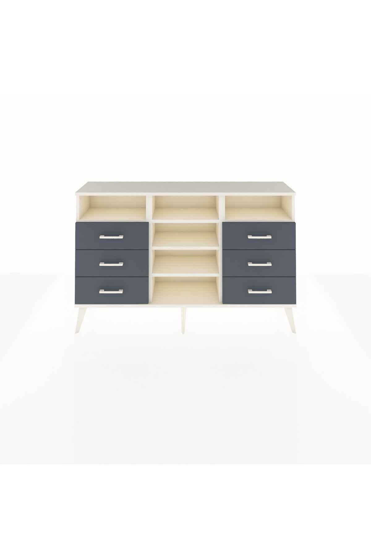 Arges Konsol 5 Raflı 6 Çekmeceli 132x30x83 - S144M015V05A