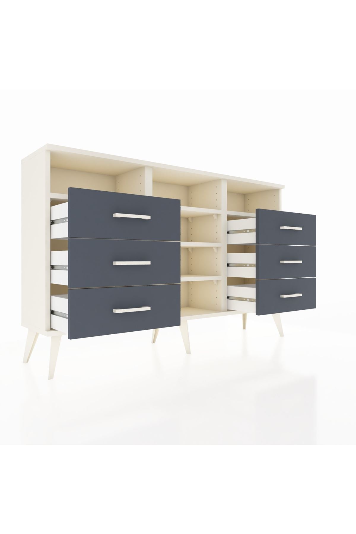 Arges Konsol 5 Raflı 6 Çekmeceli 132x30x83 - S144M015V05A